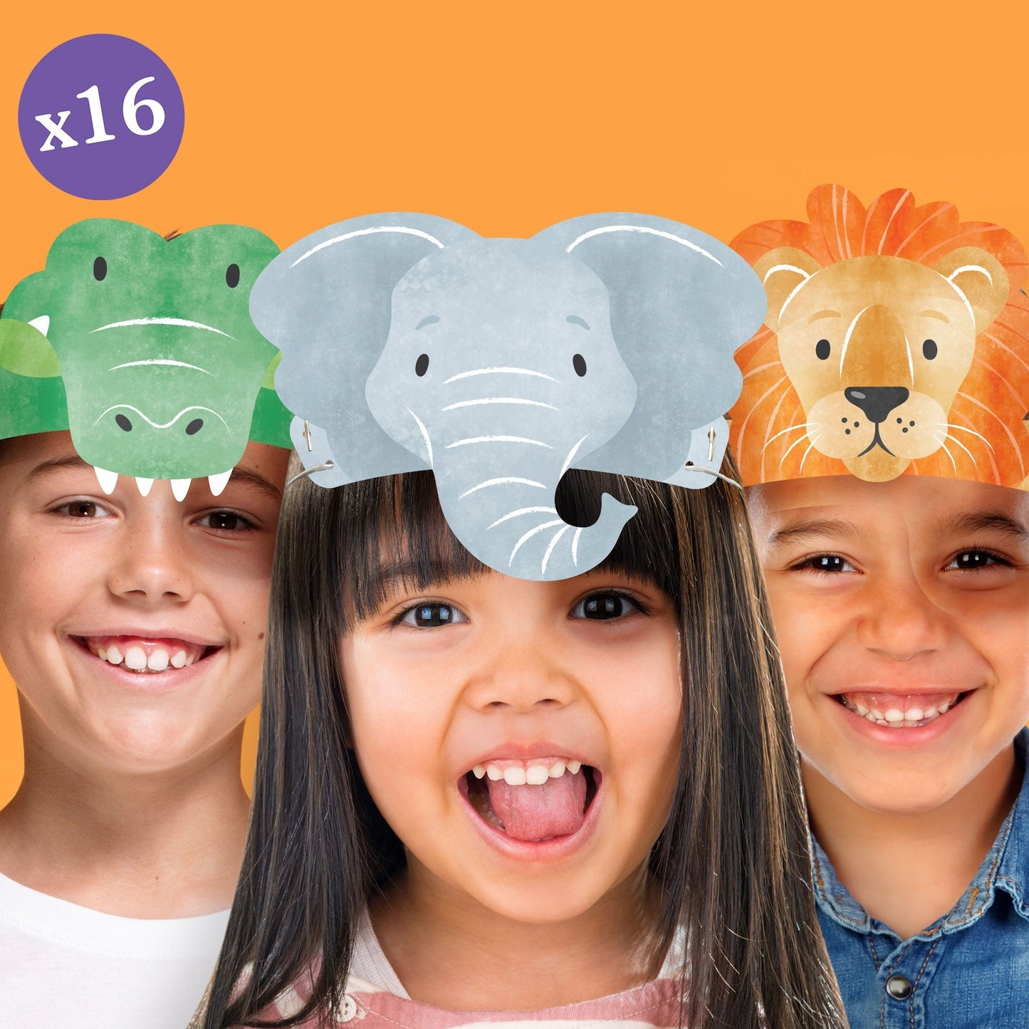 Safari Animals Headbands - 16 Ct