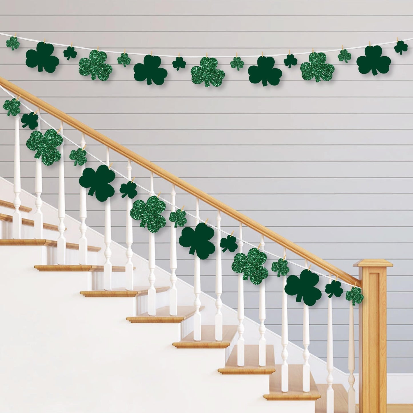 St. Patrick's Day - Saint Patty's Day Party DIY Decorations - Clothespin Garland Banner - 44 Pieces