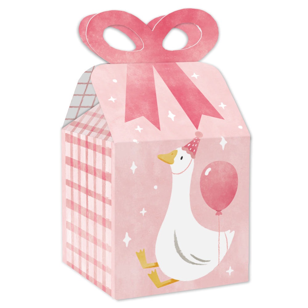 One Silly Goose Pink Bow Boxes - 12 Ct