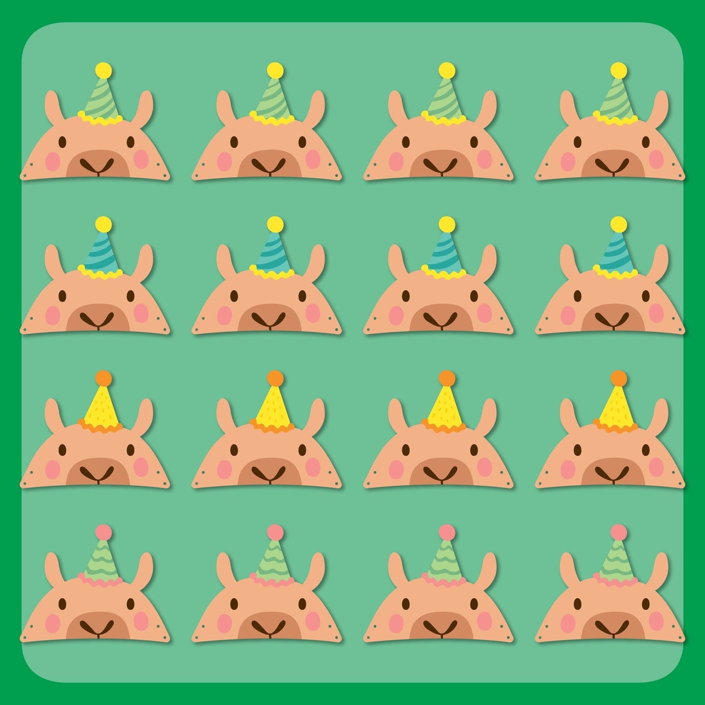 Capybara Paper Headbands - 16 Ct