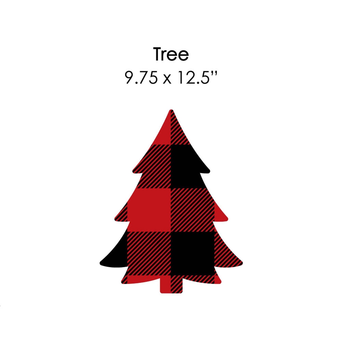 Holiday Plaid Trees - Lawn Decorations - Outdoor Buffalo Plaid Christmas Party Yard Decorations - 10 Piece