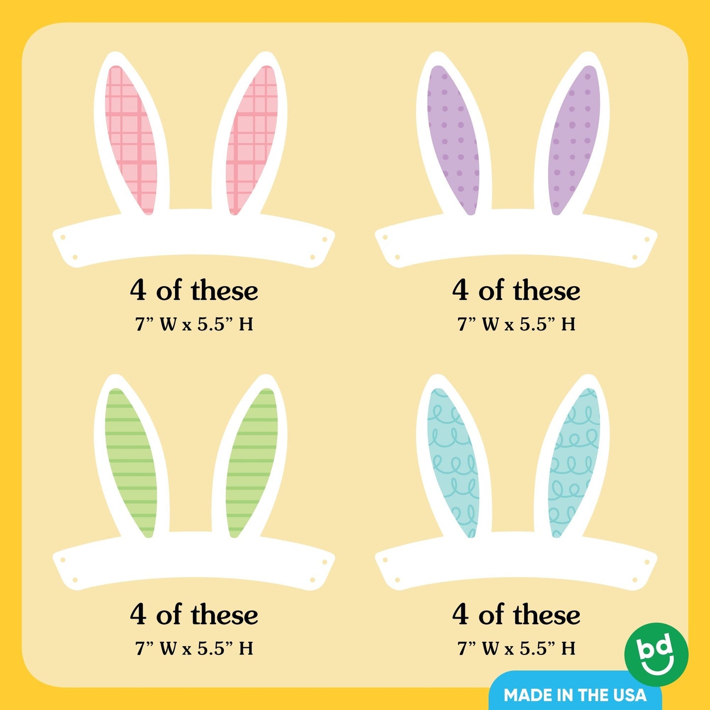 Easter Bunny Ears Headbands - 16 Ct