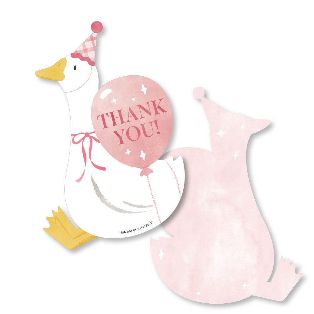 One Silly Goose Pink Thank You Cards - 12 Ct