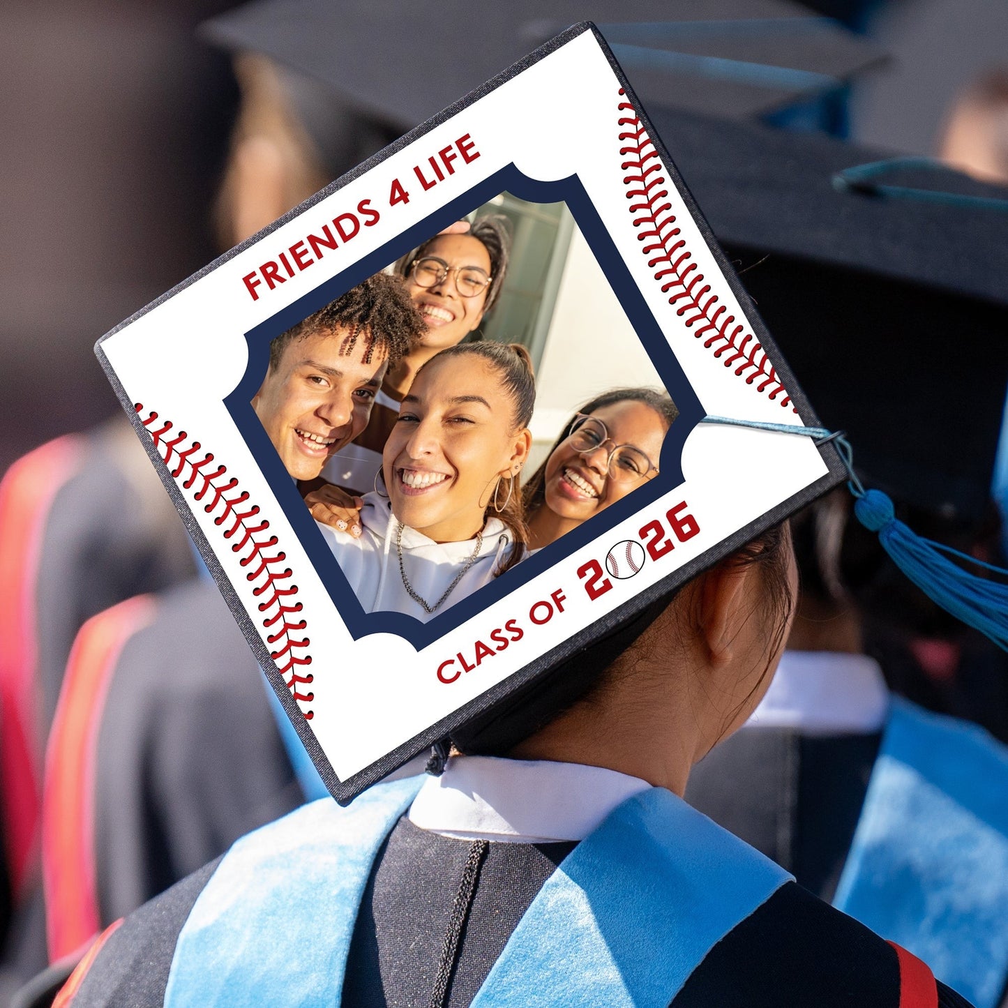 Custom Photo Baseball Grad Cap Cover