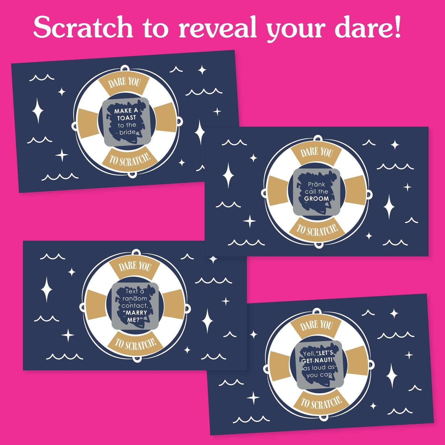Let's Get Nauti Dare Scratch Off Card Game - 22 Ct