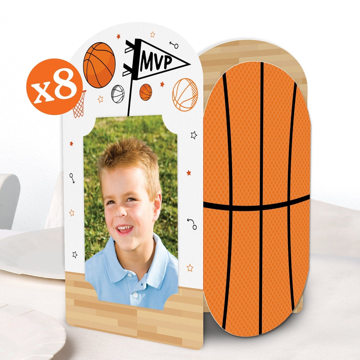 Basketball Photo Centerpieces - 8 Ct