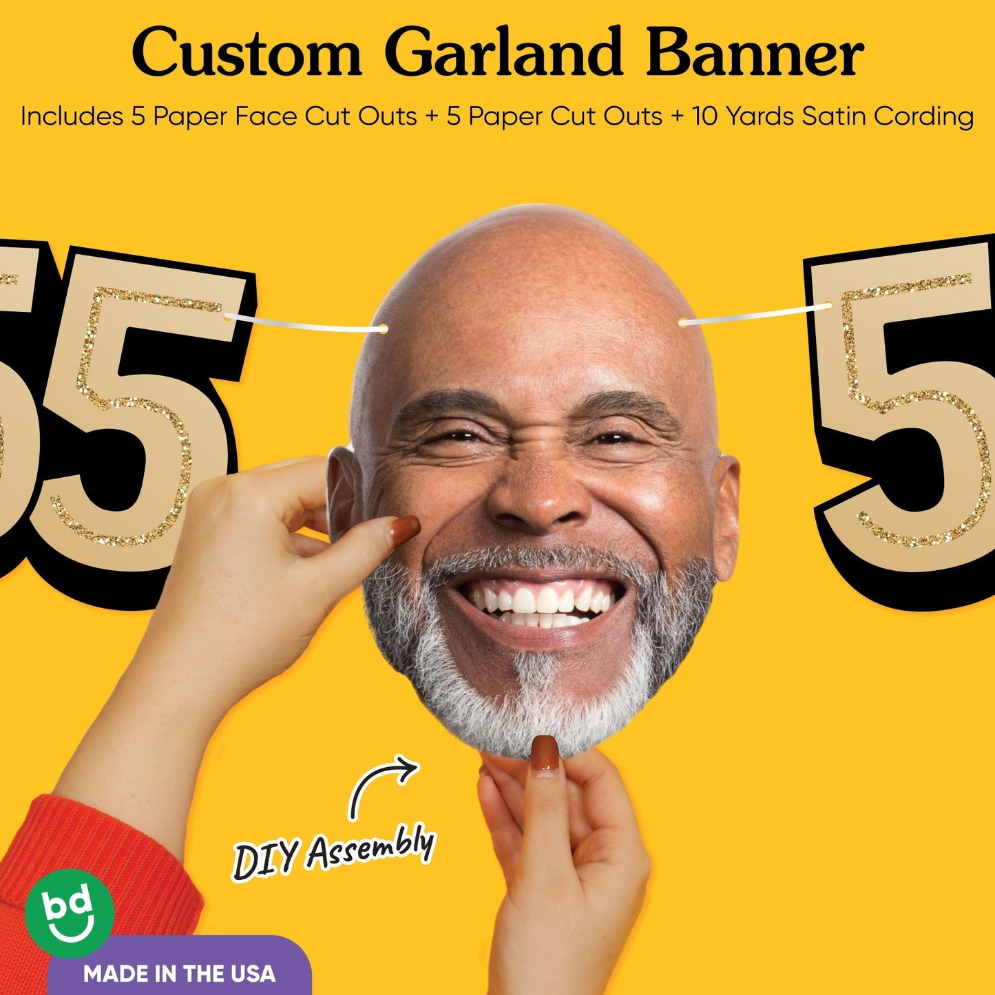 Custom Face 55th Birthday Garland Banner