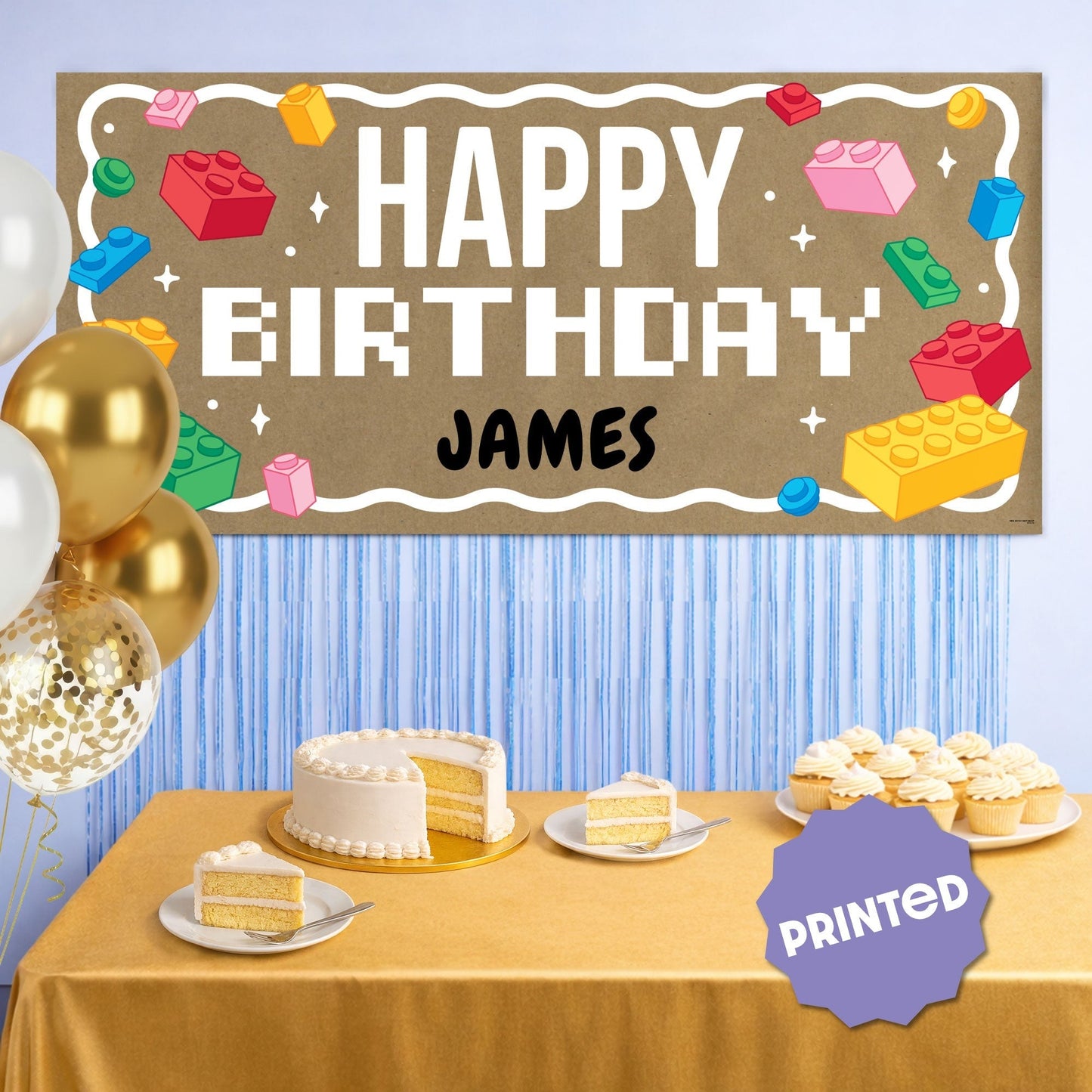 Custom Text Building Blocks Kraft Banner