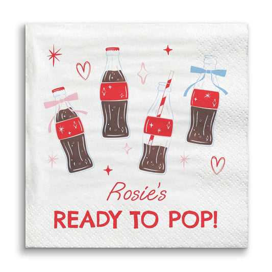 Custom Text Napkins - She's Ready to Pop - 50 Ct