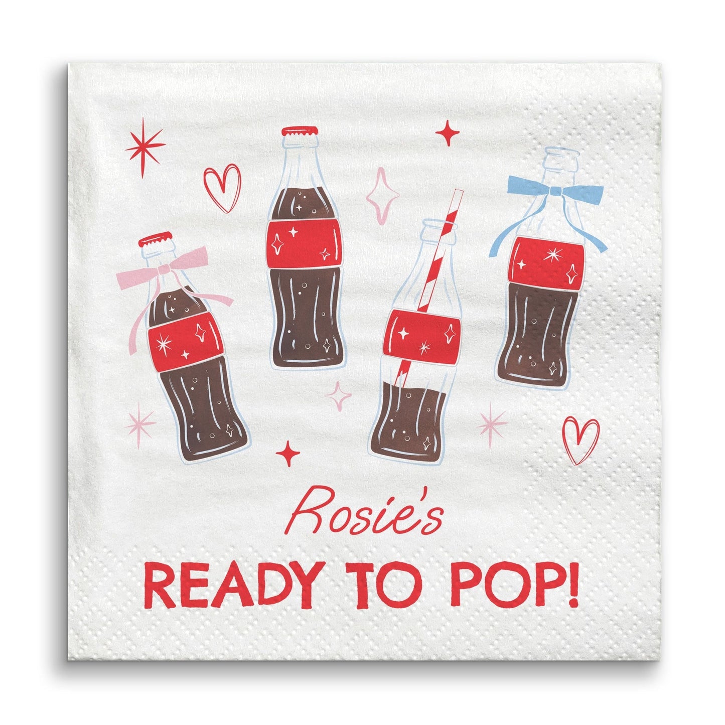 Custom Text Napkins - She's Ready to Pop - 50 Ct