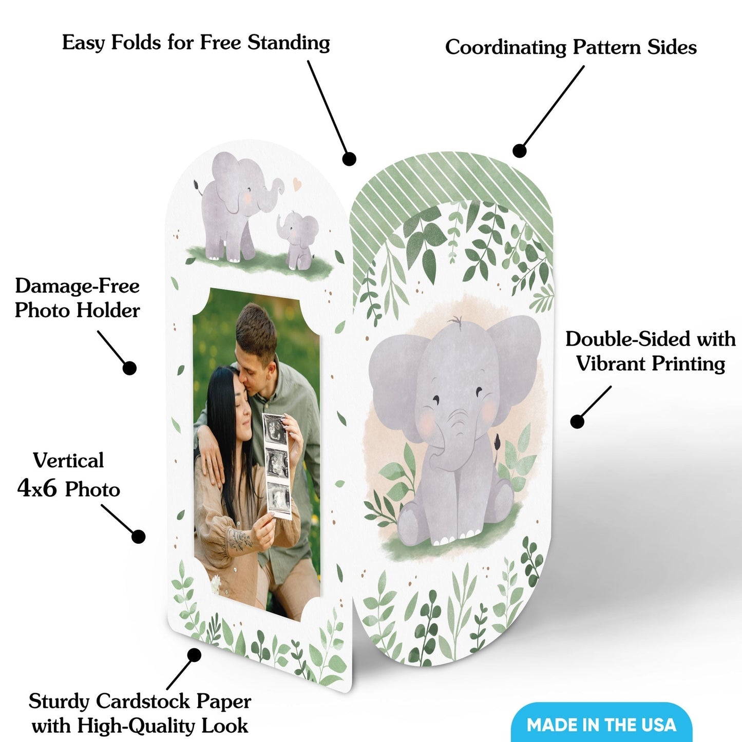 Elephant Photo Centerpieces - 8 Ct