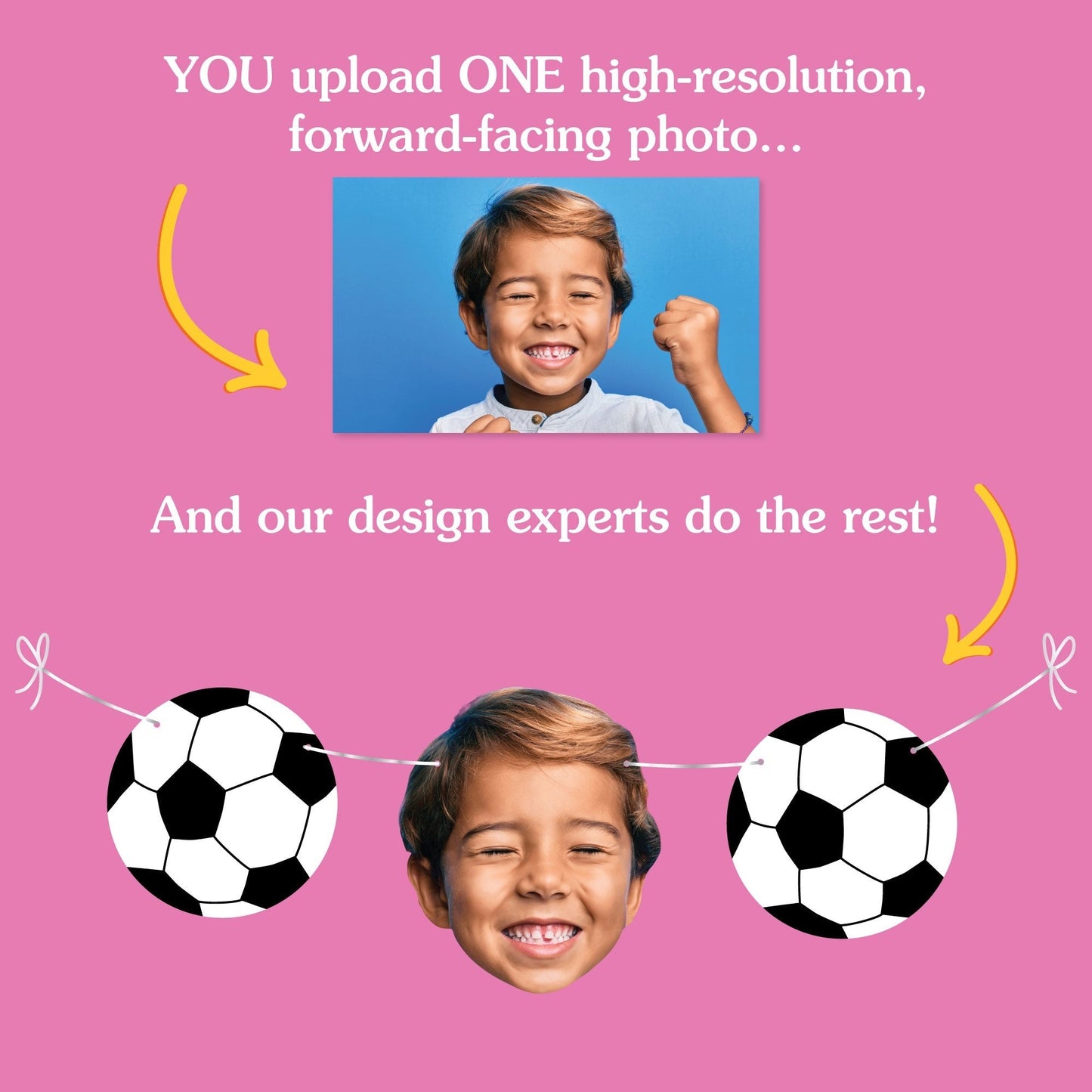 Custom Face Soccer Garland Banner