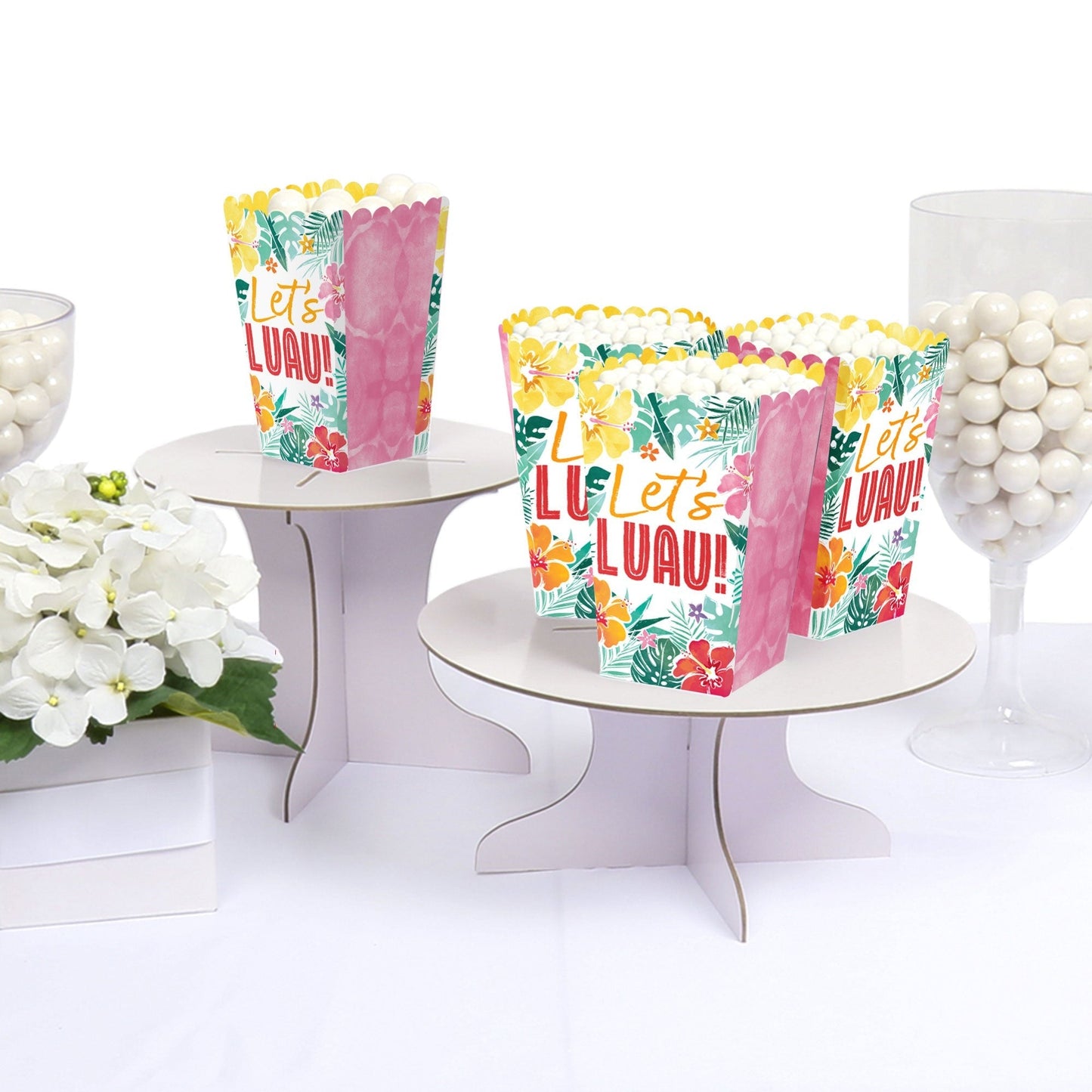 Hawaiian Luau Popcorn Boxes - 12 Ct