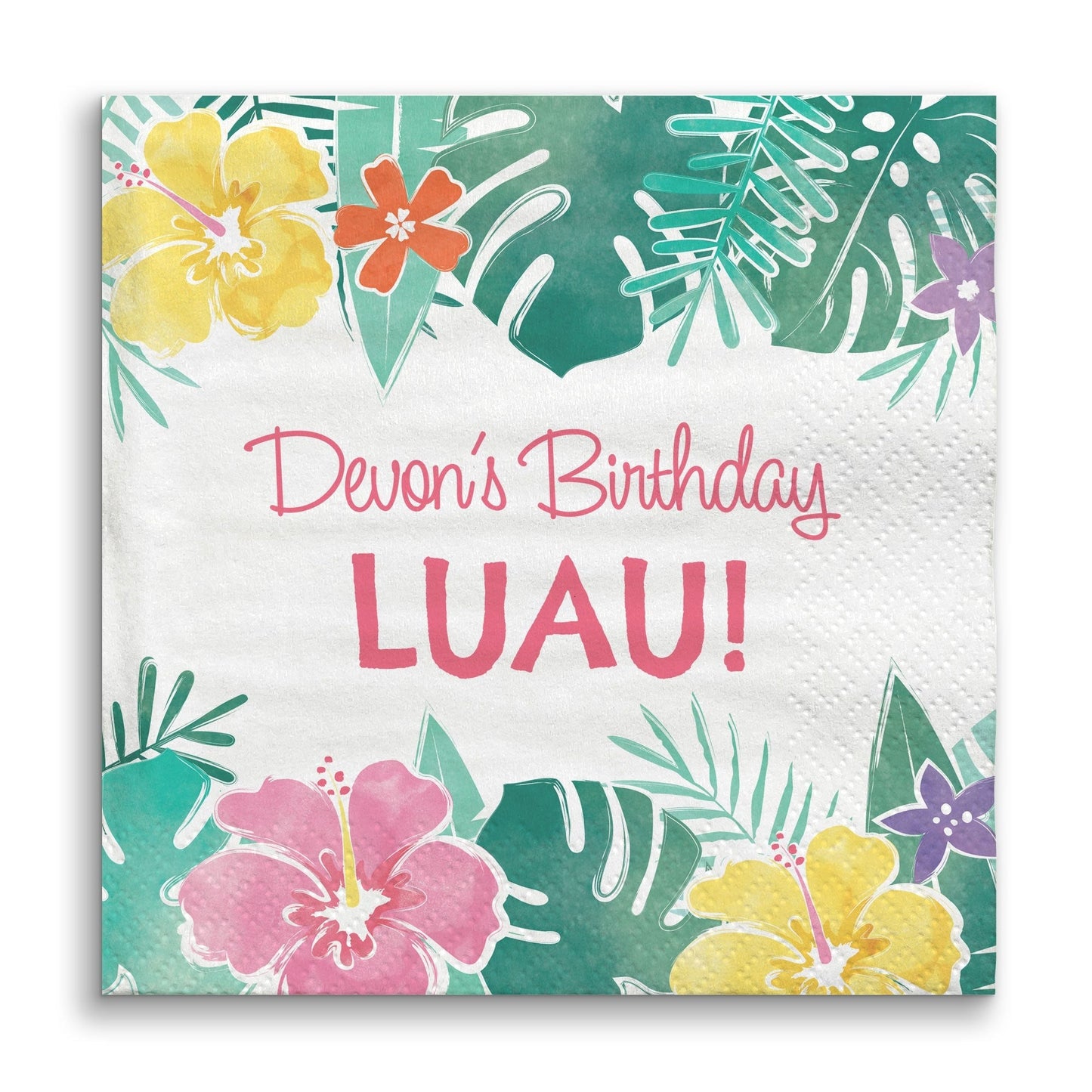 Custom Text Napkins - Hawaiian Luau