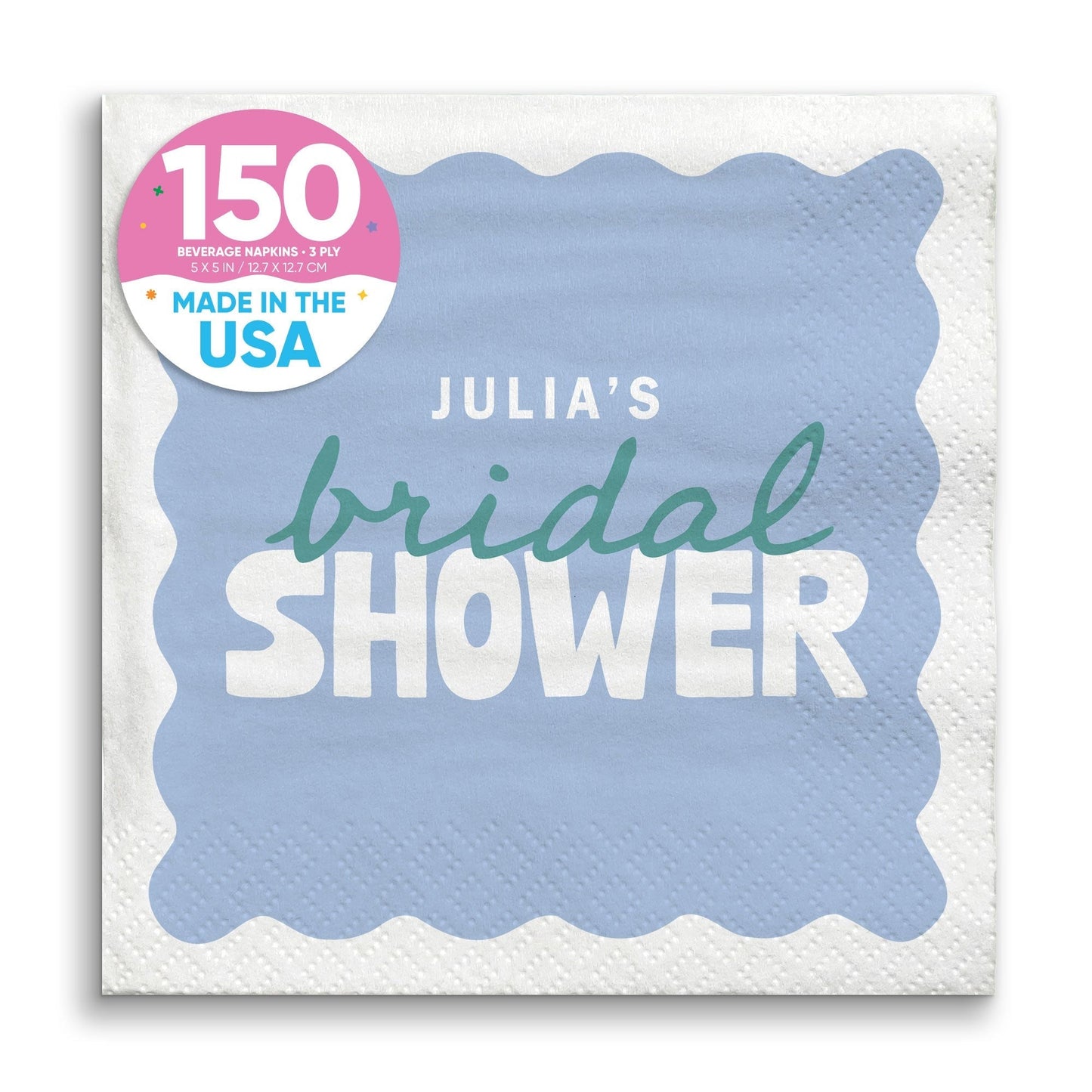Custom Text Napkins - Wavy Bridal