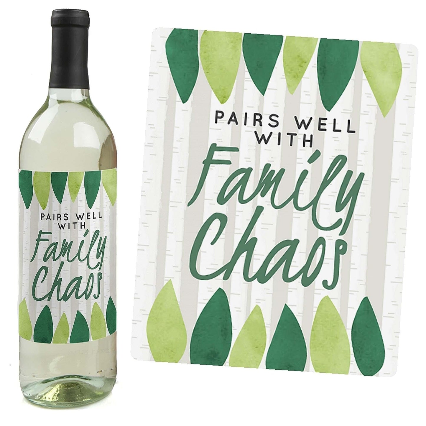 Family Tree Reunion - Family Gathering Party Decorations for Women and Men - Wine Bottle Label Stickers - Set of 4
