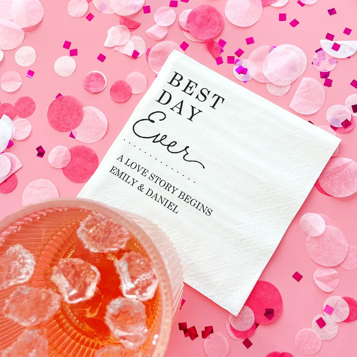 Custom Text - Best Day Ever Wedding Napkins