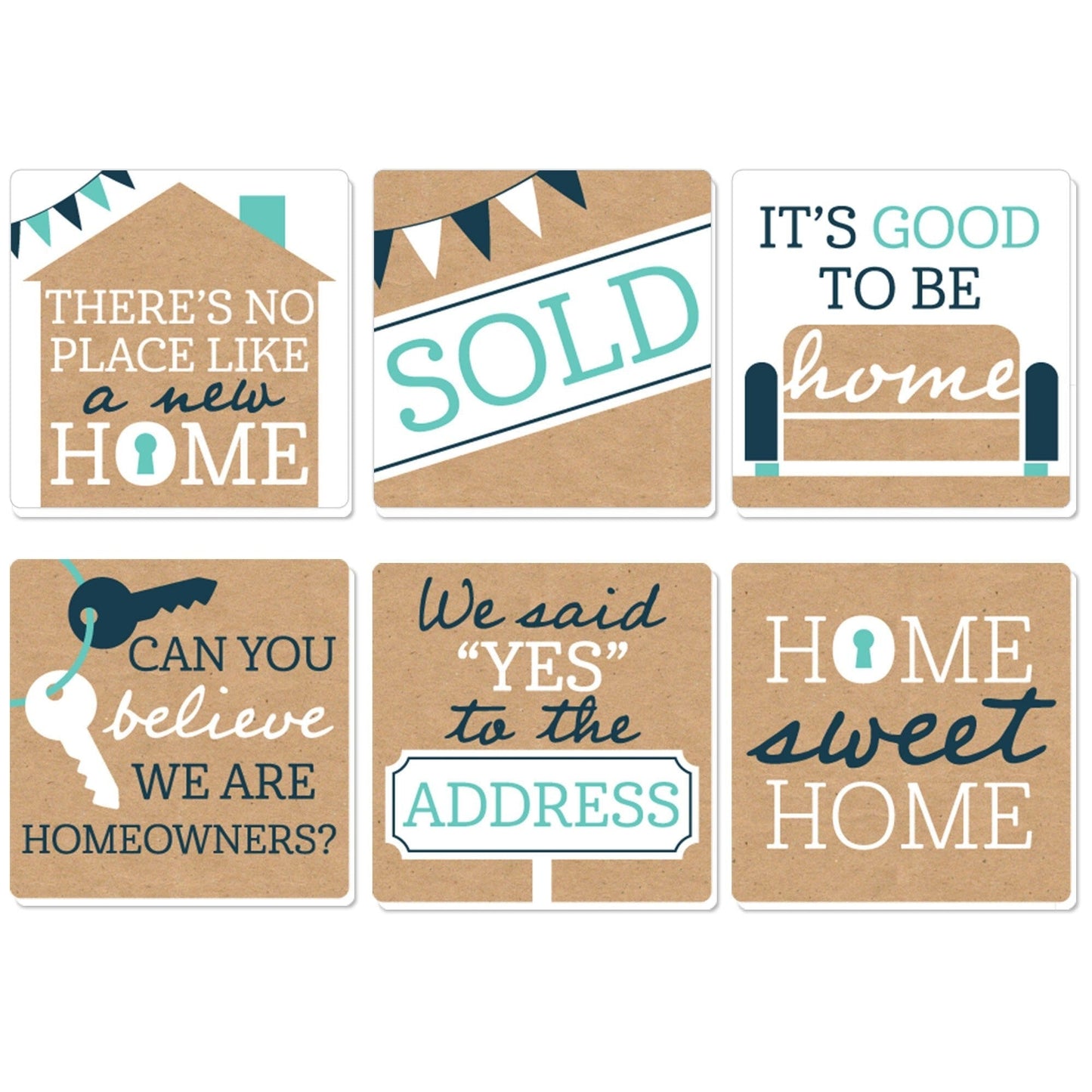 Home Sweet Home - Funny Housewarming and New Home Decorations Gift - Drink Coasters - Set of 6