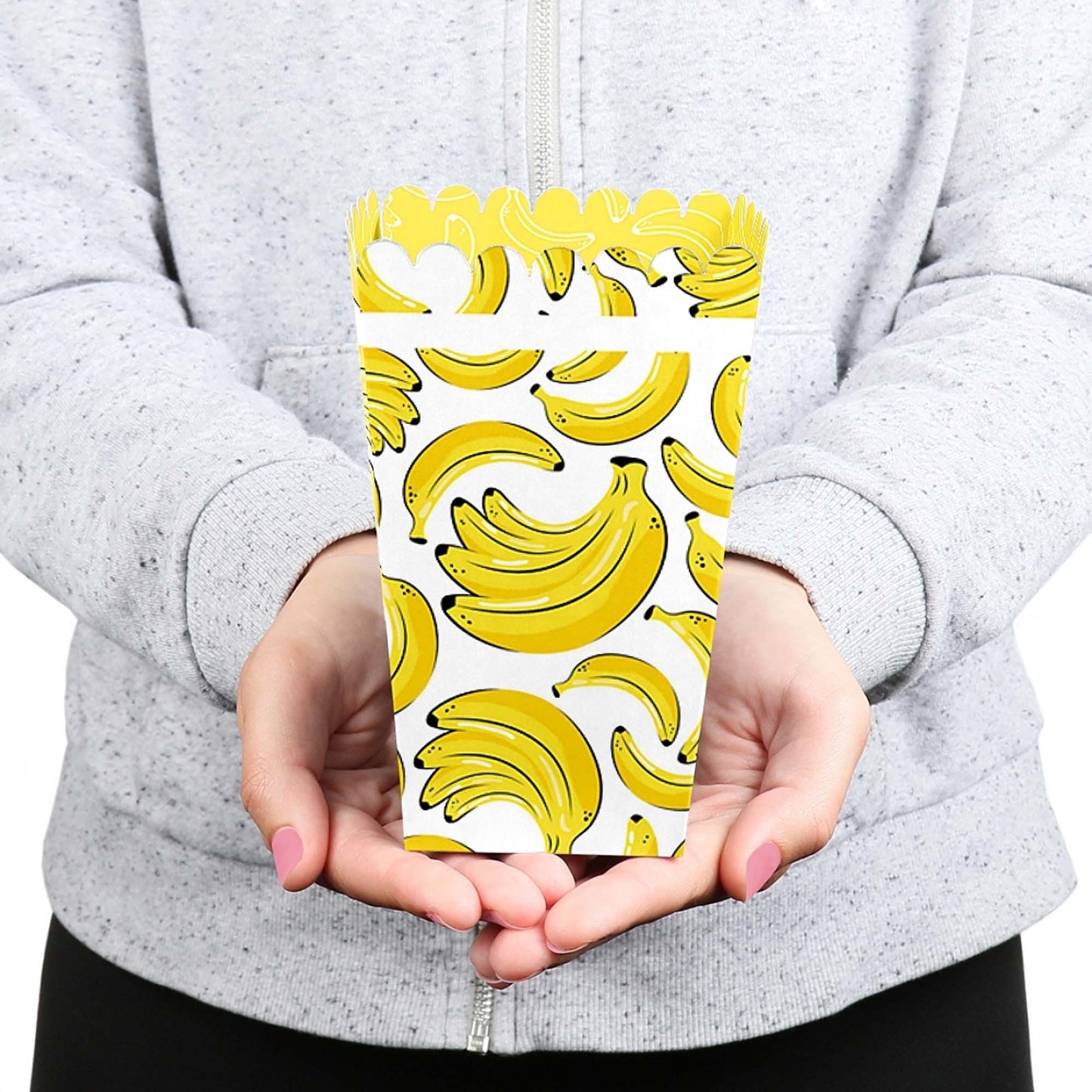Let's Go Bananas - Tropical Party Favor Popcorn Treat Boxes - Set of 12