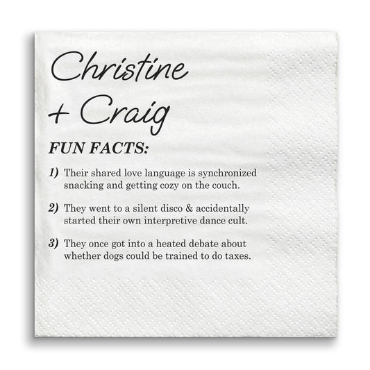 Custom Text - Fun Facts Wedding Napkins