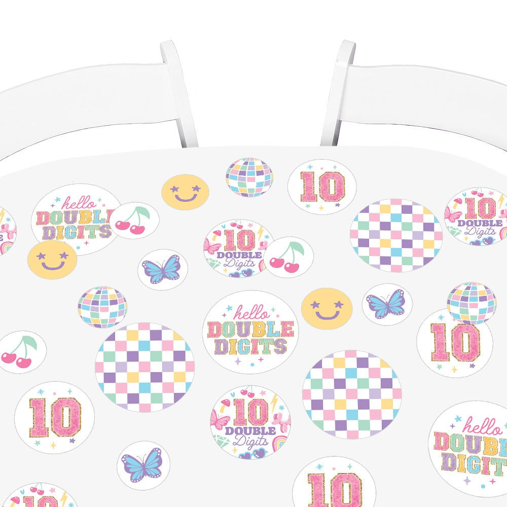 Preppy 10th Birthday Girl Large Confetti - 27 Ct