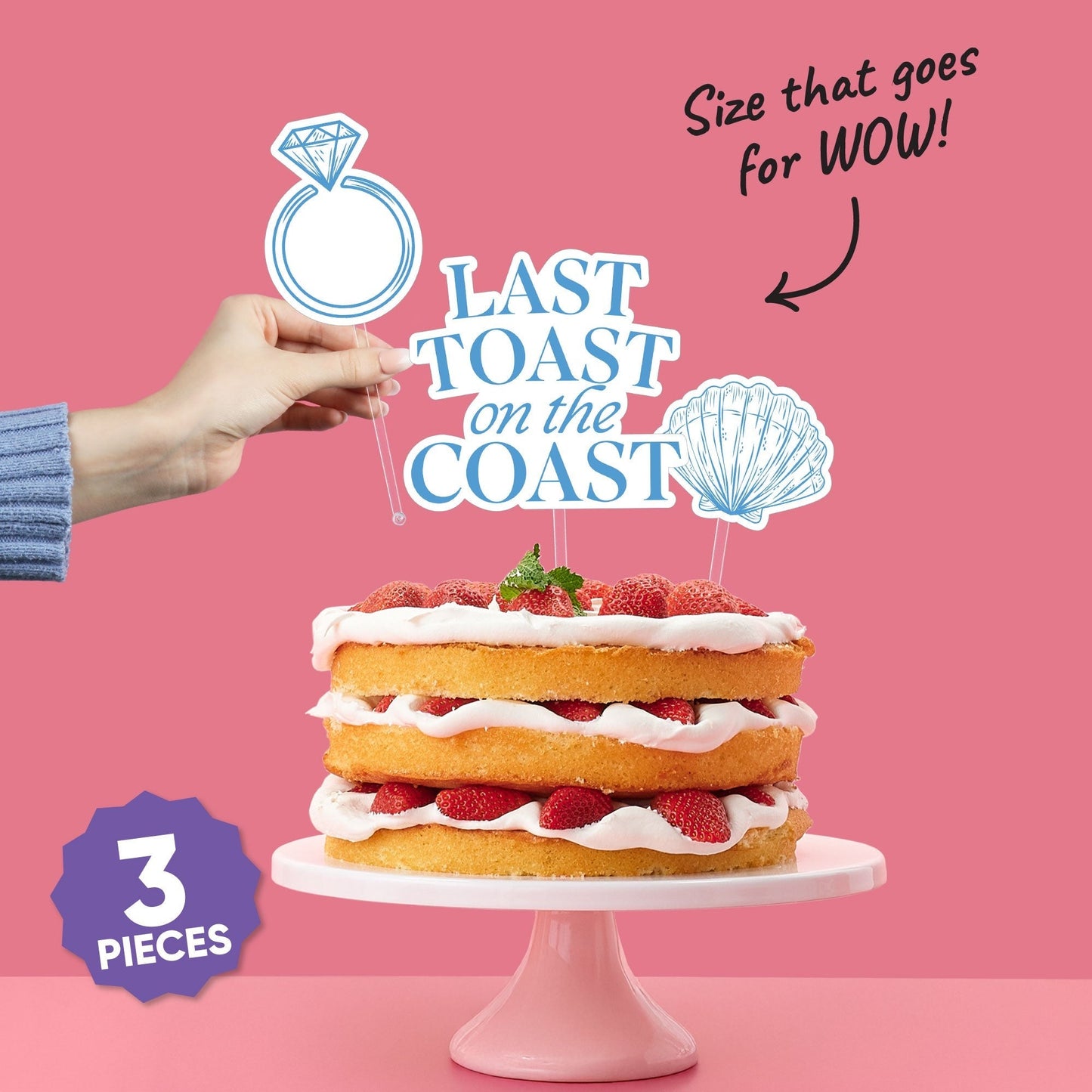 Last Toast on the Coast Cake Topper - 3 Pc