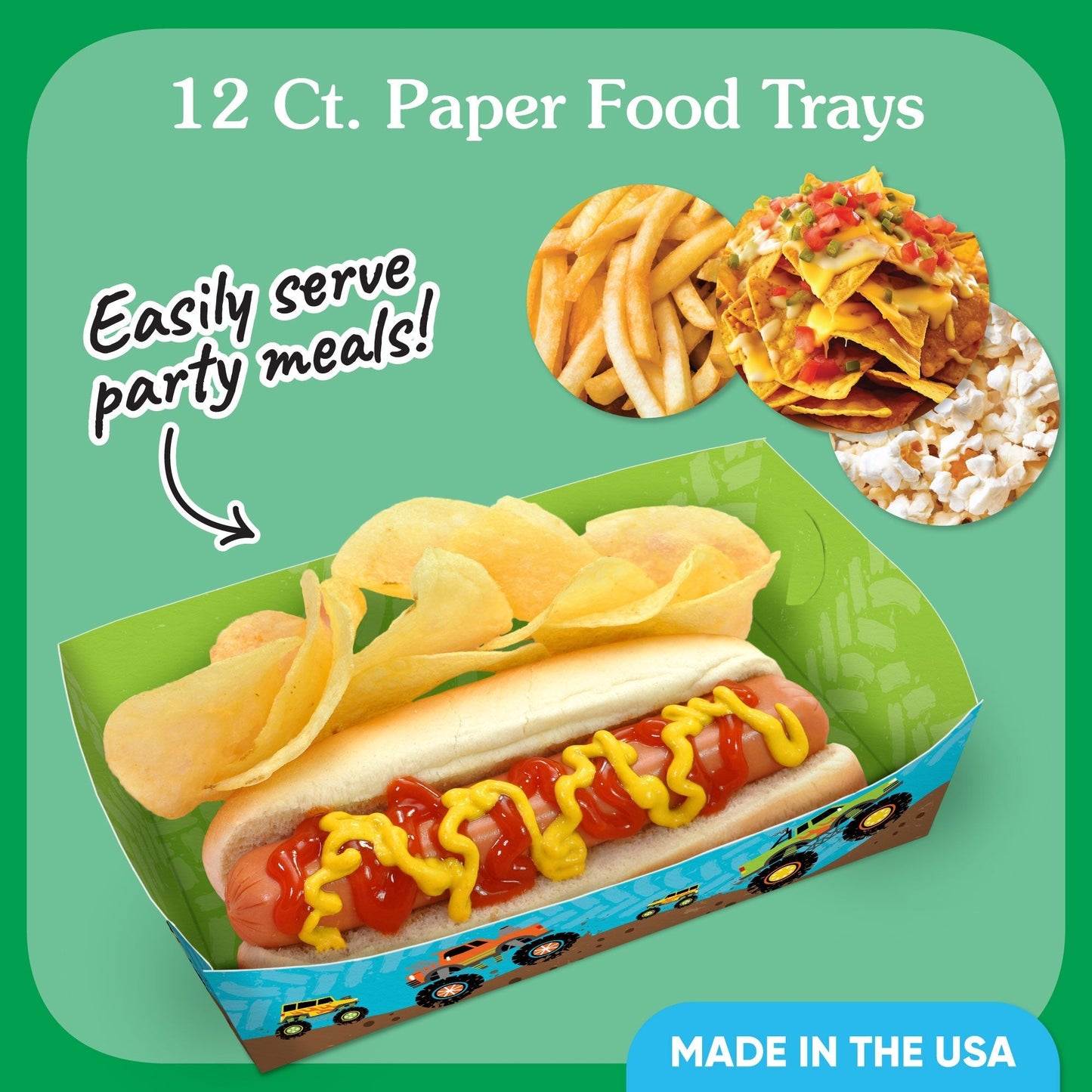 Monster Truck Paper Food Trays