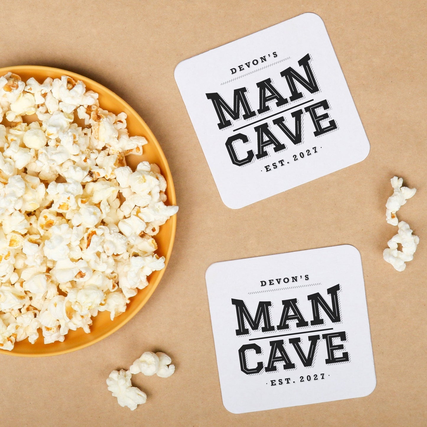 Custom Text Coasters - Man Cave