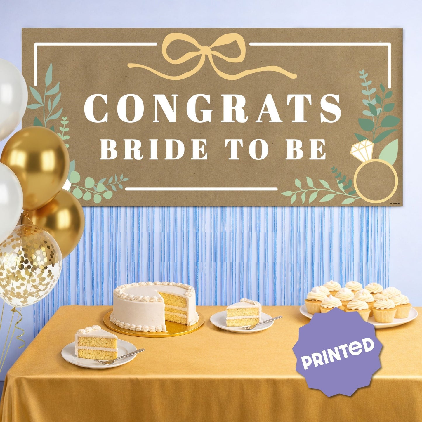 Boho Botanical Bride Kraft Banner