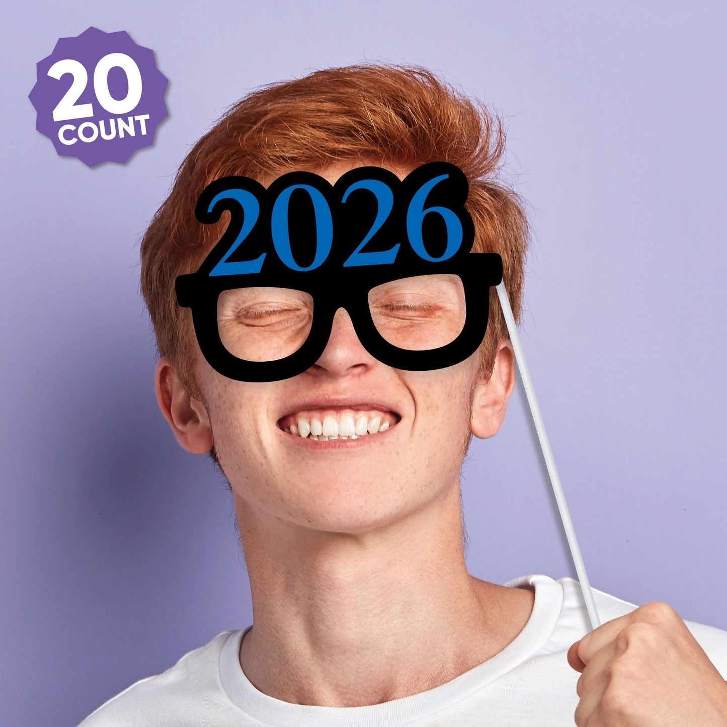 Blue Grad - 2026 Graduation Party Photo Booth Props Kit - 20 Count