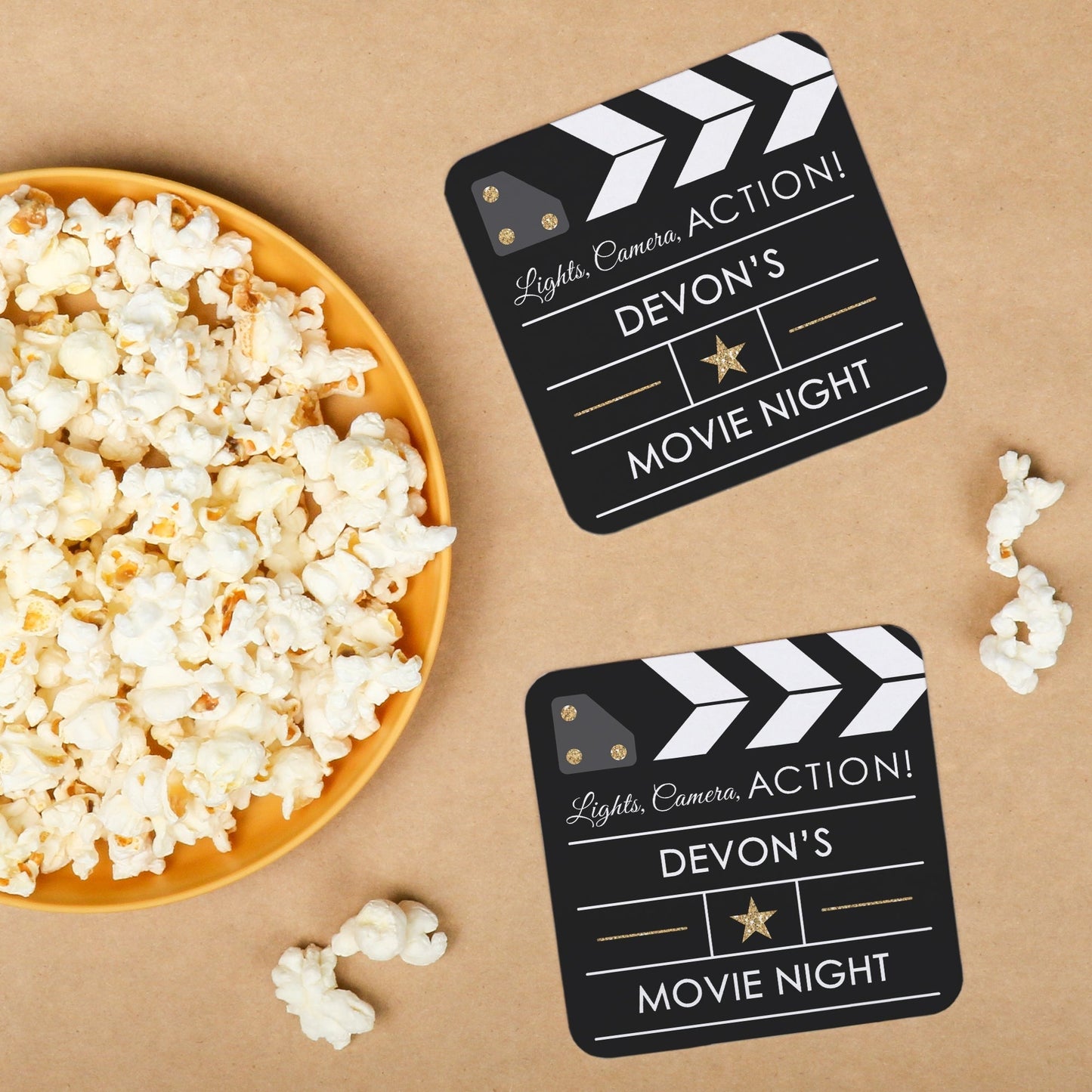 Custom Text Coasters - Movie Night