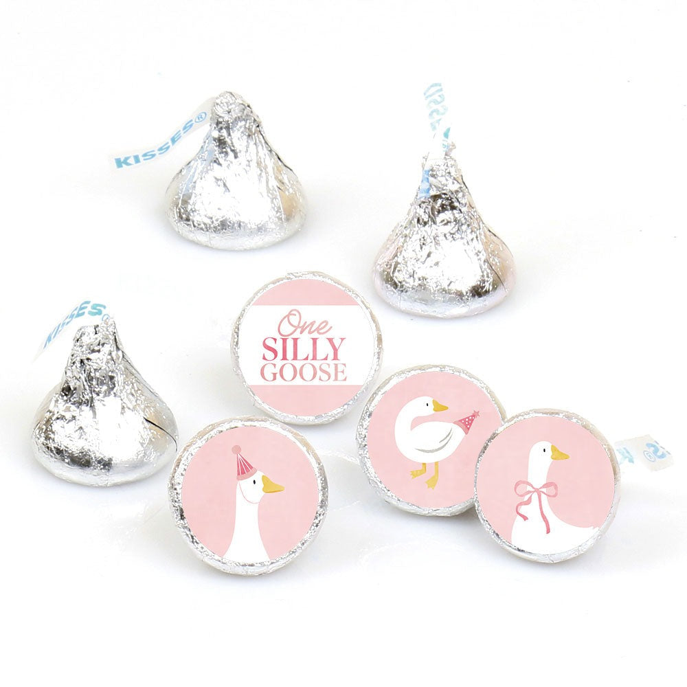 One Silly Goose Pink Candy Stickers - 1 Sheet of 108