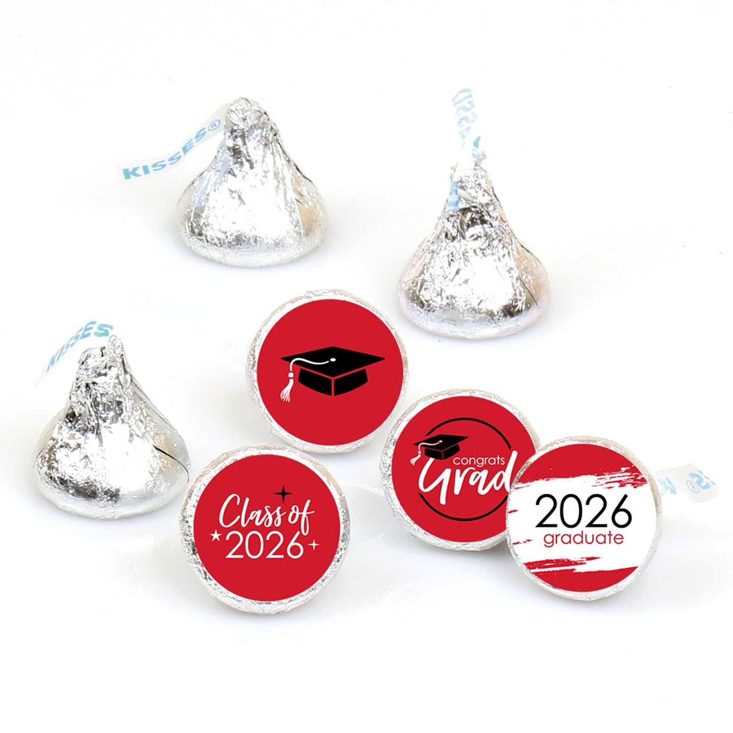 Red Grad - Best is Yet to Come - Round Candy Labels 2026 Graduation Party Favors - Fits Hershey's Kisses 108 Ct