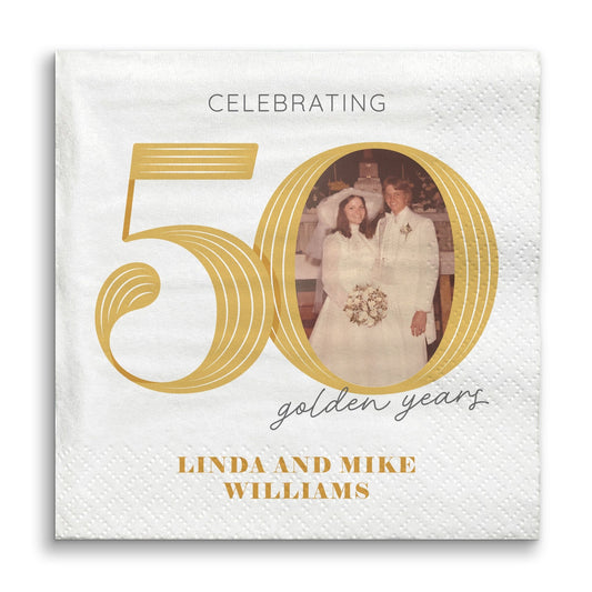 Custom Photo Napkins - 50th Wedding Anniversary