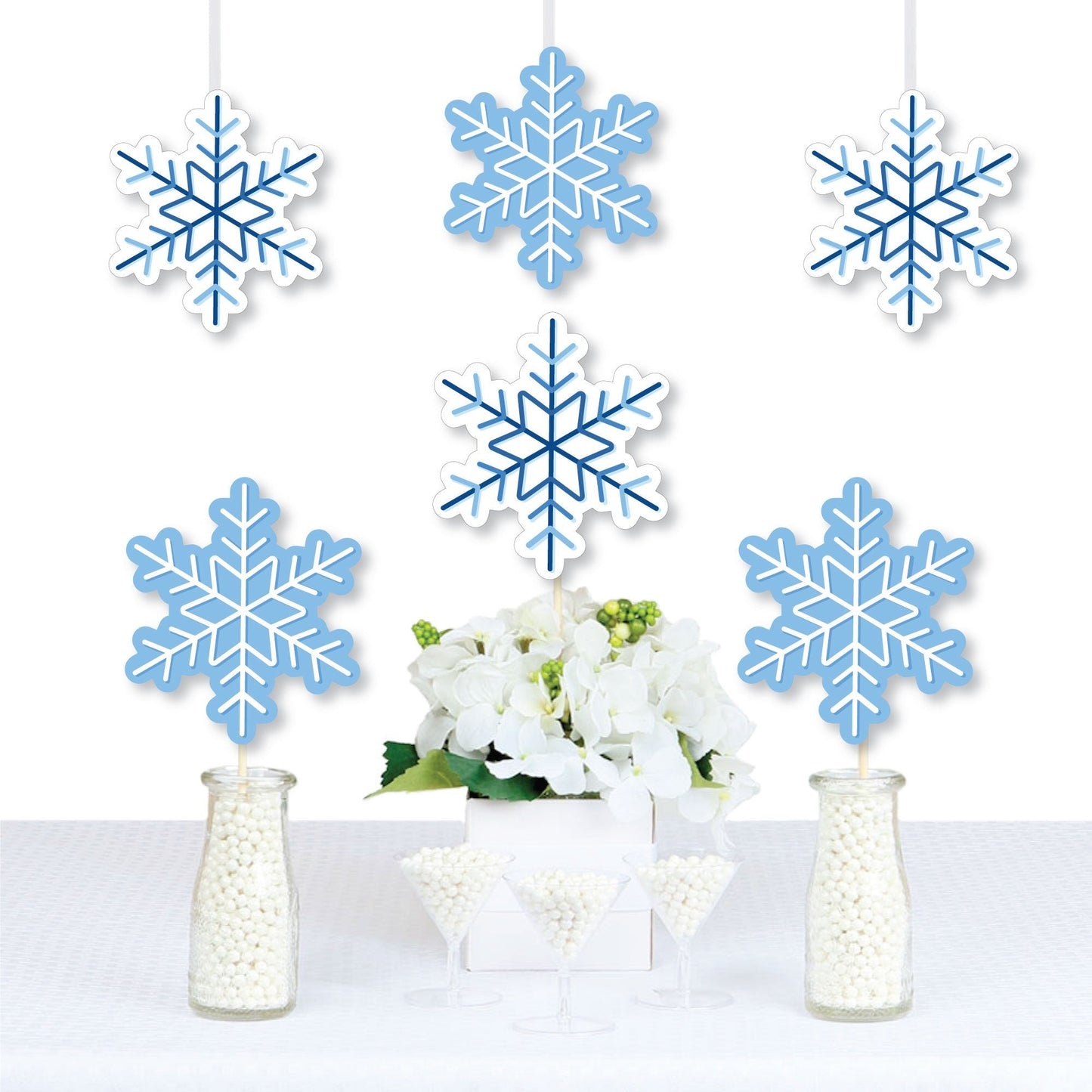 Blue Snowflakes - Decorations DIY Winter Holiday Party Essentials - Set of 20