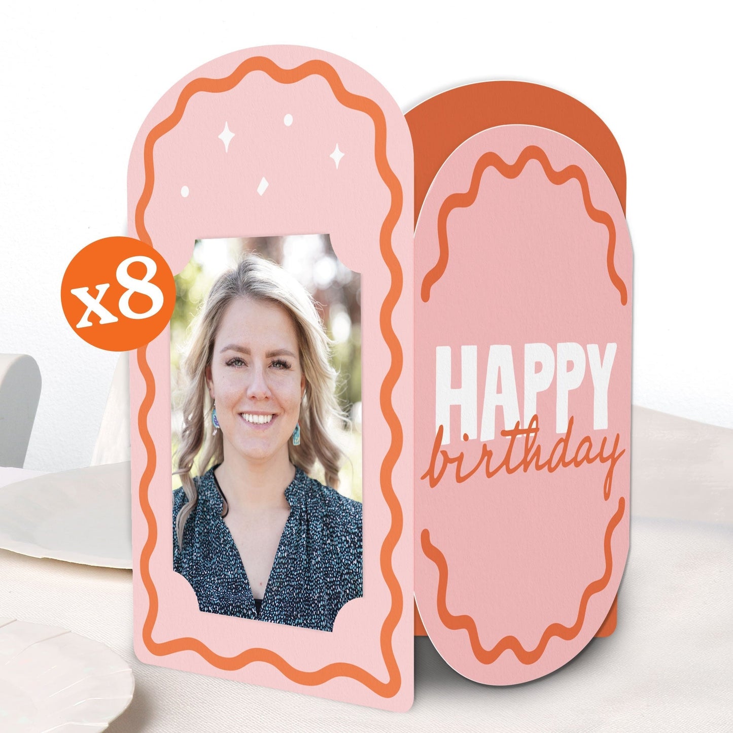Wavy Birthday Photo Centerpieces - 8 Ct