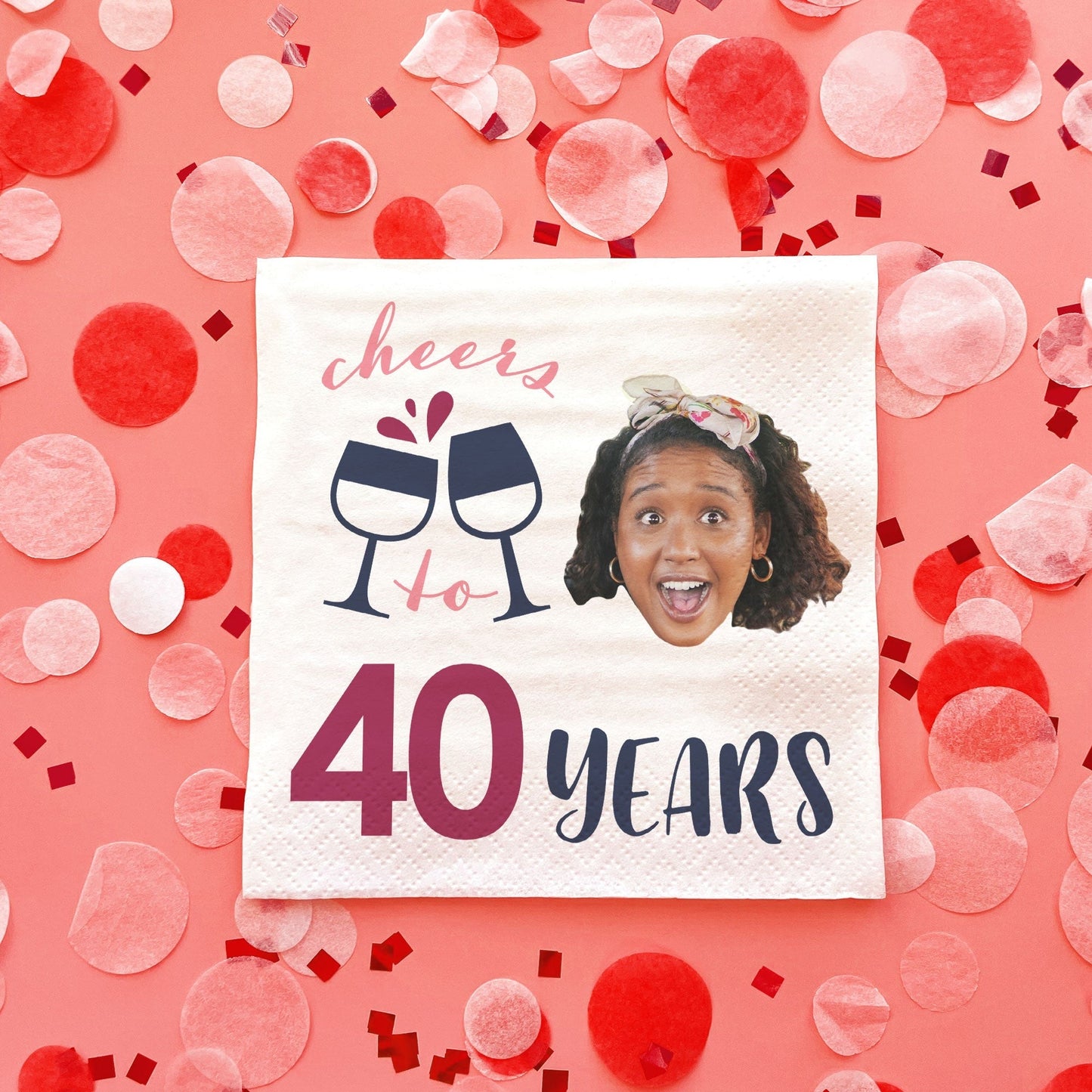 Custom Face Napkins - Wine Birthday