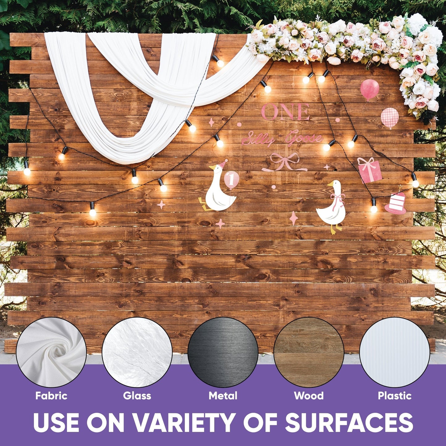Pink One Silly Goose Backdrop Decals