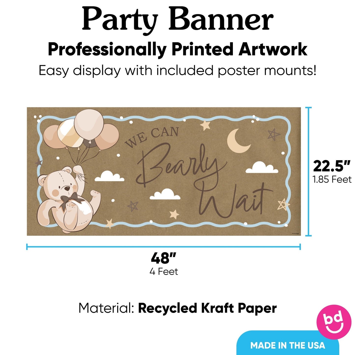 We Can Bearly Wait Kraft Banner