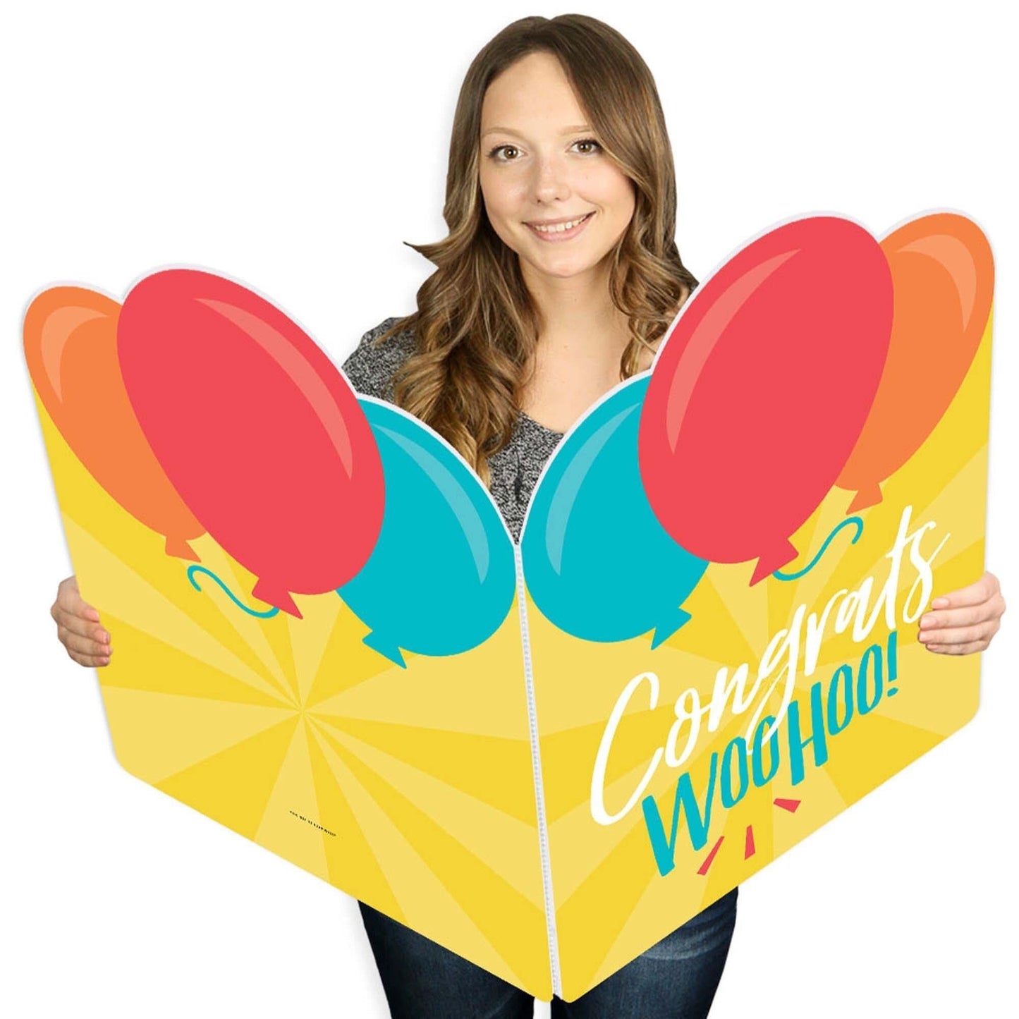 Congrats - Congratulations Giant Greeting Card - Big Shaped Jumborific Card - 16.5 x 22 inches