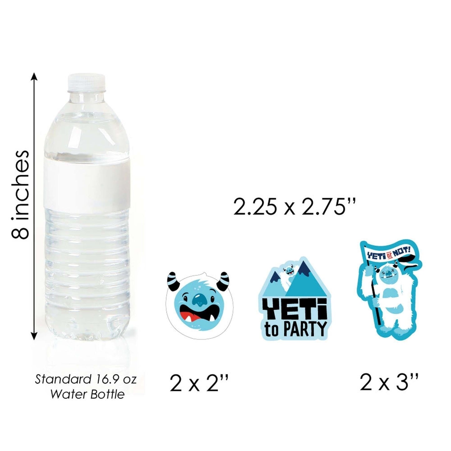 Yeti to Party - Dessert Cupcake Toppers - Abominable Snowman Party or Birthday Party Clear Treat Picks - Set of 24