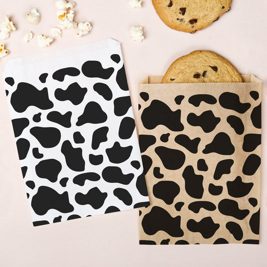 Paper Treat Bags - Cow Print - 25 Ct