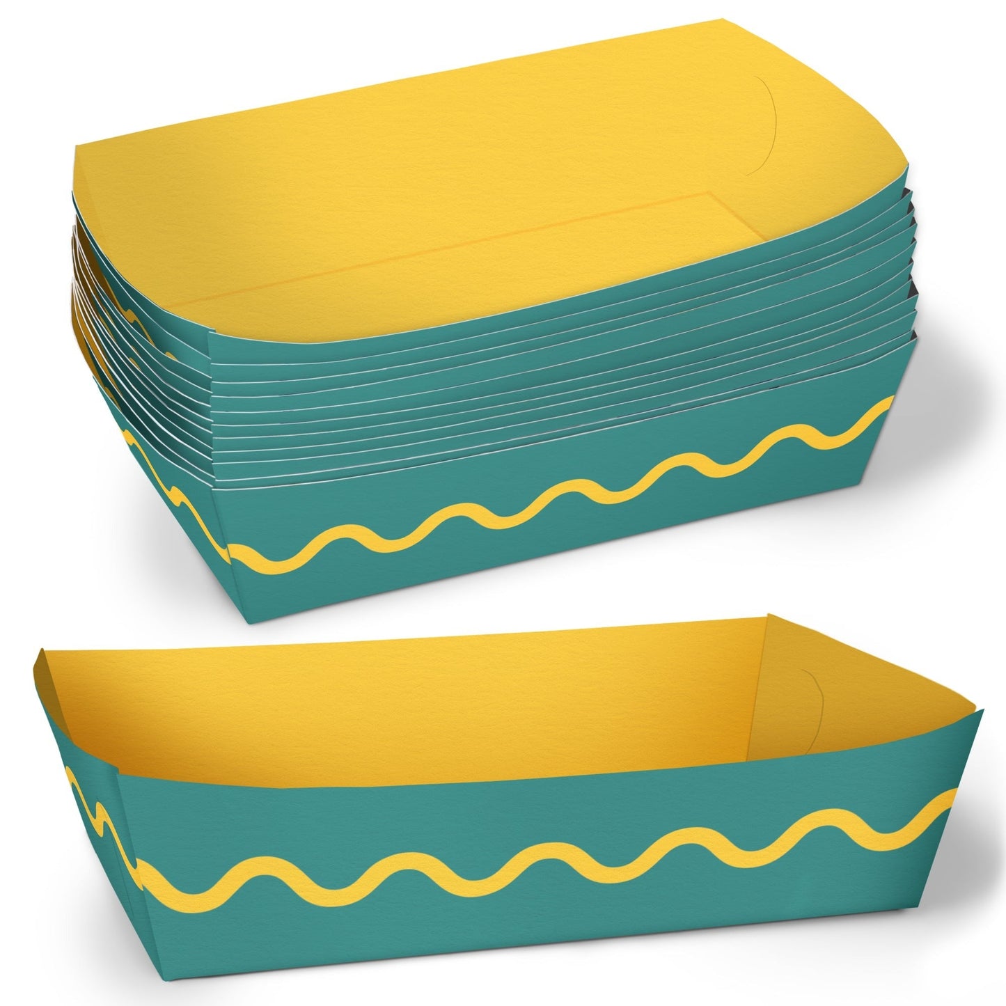 Wavy Party Paper Food Trays - 12 Ct