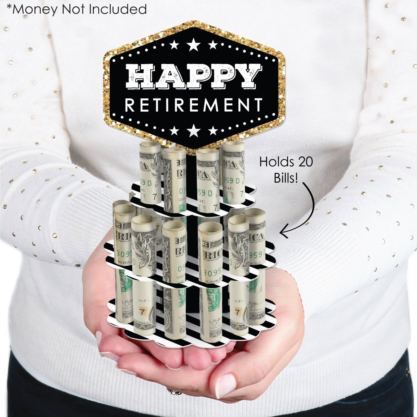 Happy Retirement - DIY Retirement Party Money Holder Gift - Cash Cake