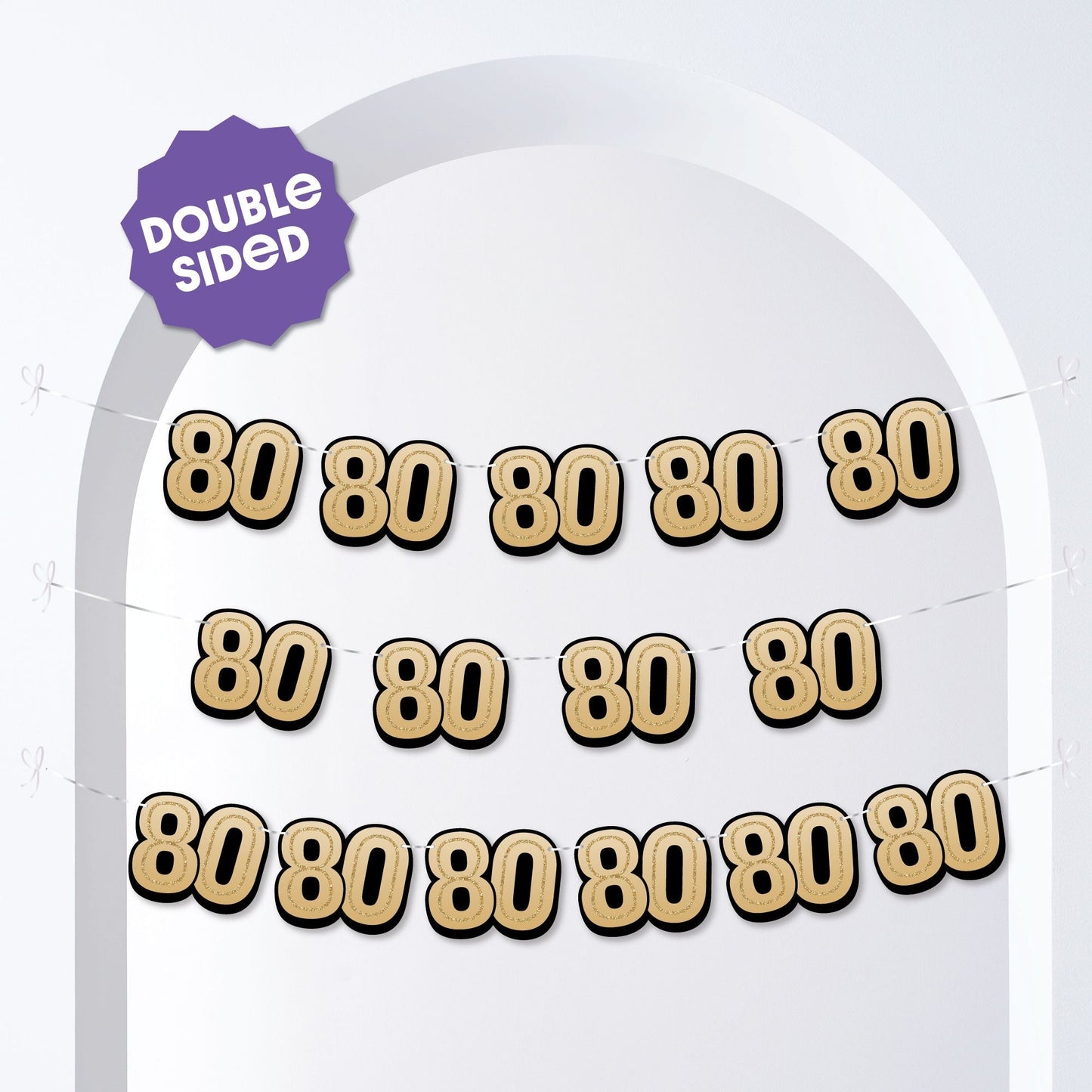 80th Birthday Garland Banner - 15 Pc