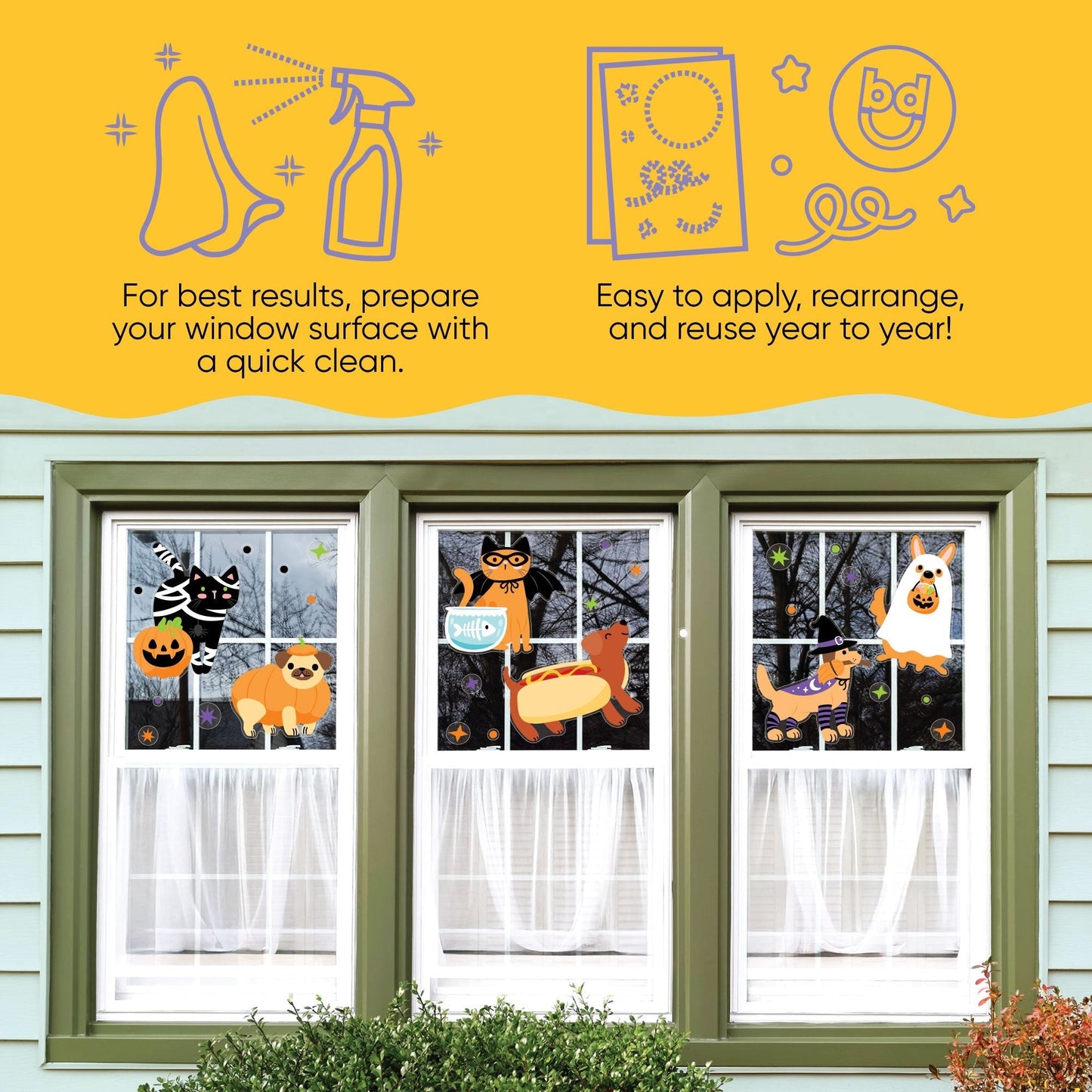 Halloween Pets Window Clings