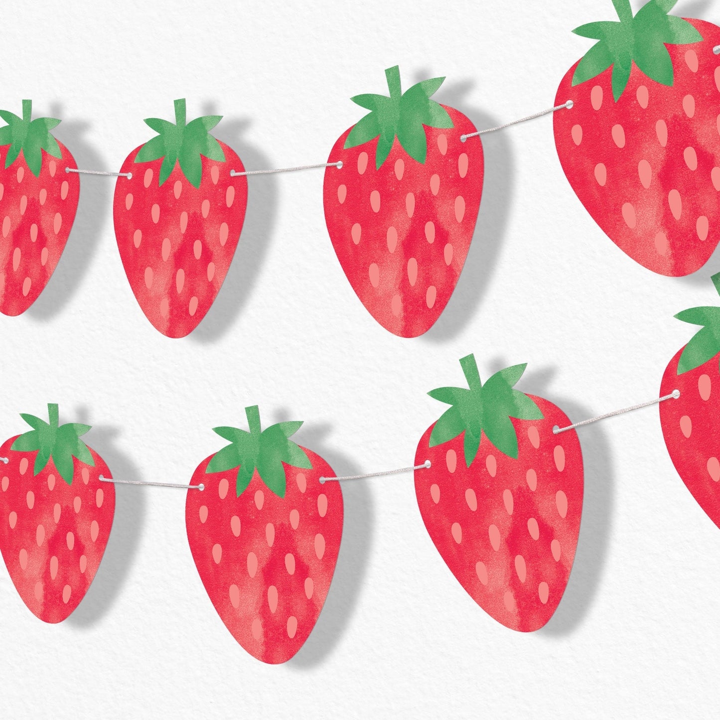 Berry Sweet Strawberry Garland Banner - 15 Pc
