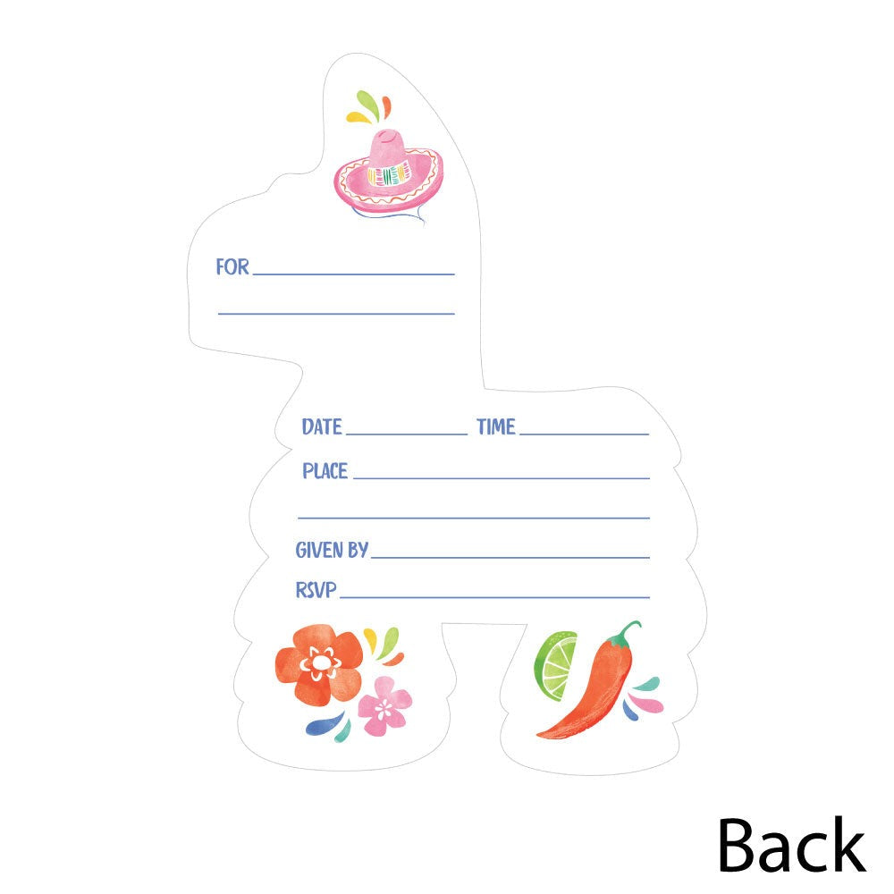 Fiesta Shaped Fill-In Invitations - 12 Ct