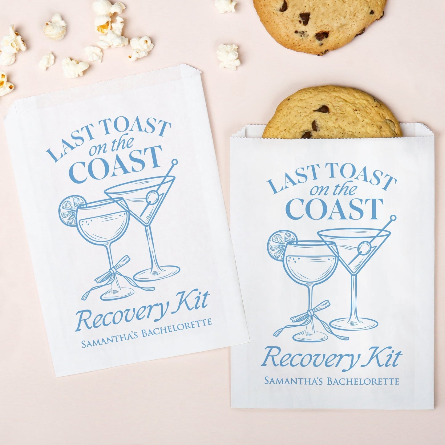 Custom Text Paper Treat Bags - Last Toast On The Coast - 100 Ct
