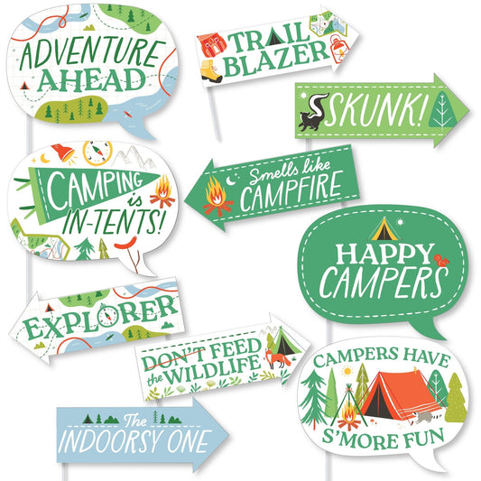 Camping Funny Photo Props - 10 Ct